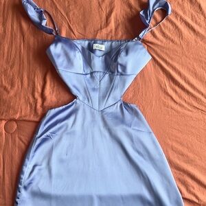 Oh Polly Light Blue Backless Dress